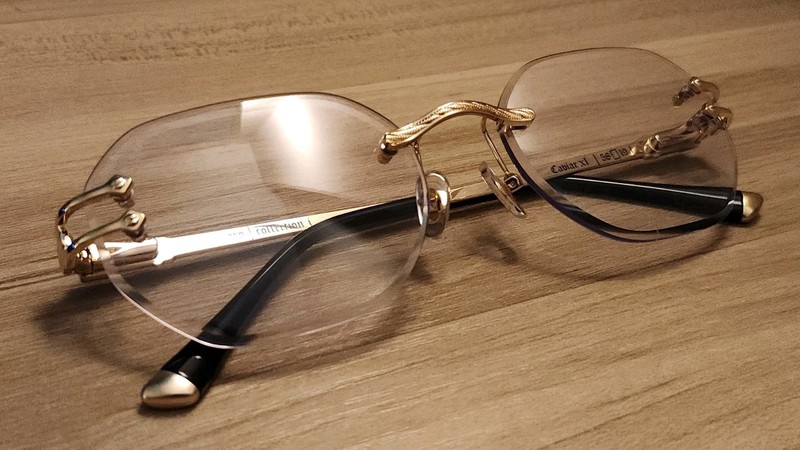 James Oro Caviar Collection XL Eyeglasses Frames Only Unisex Gold Rimless 58-19