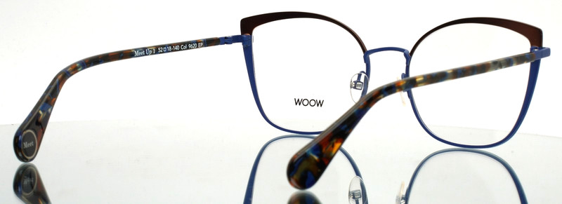 WOOW Meet Up 1 9620 Matte Flashy Blue Womens Cat Eye Eyeglasses 52-18-140 B:45 gallery