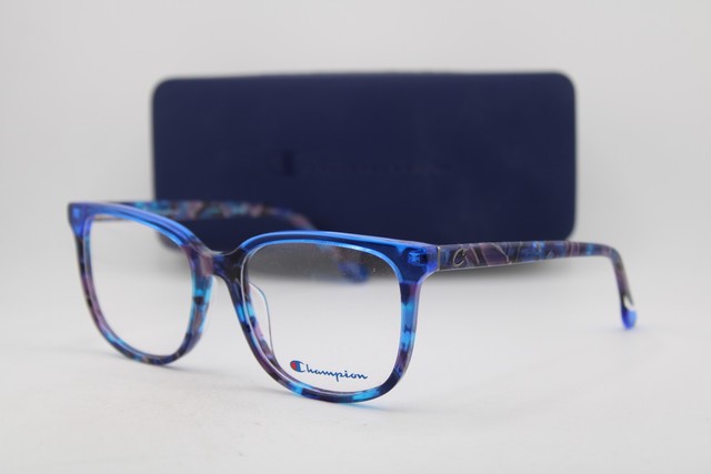 NEW CHAMPION LIFT C02 BLUE PURPLE CLEAR MARBLE AUTHENTIC EYEGLASSES 53-17