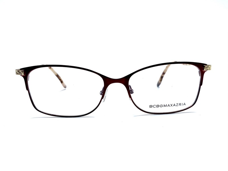 New BCBG Maxazria Red Gold Metal Cat Eye Glasses Anita Wine 54 16 135