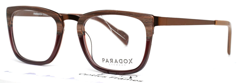 PARADOX EYEWEAR P5010 10 Taupe & Bronze Mens Square Eyeglasses 51-21-140 B:38