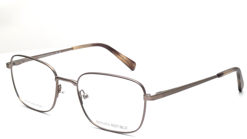 Banana Republic BR118 TUI Light Brown Rectangle Mens Eyeglasses 52mm
