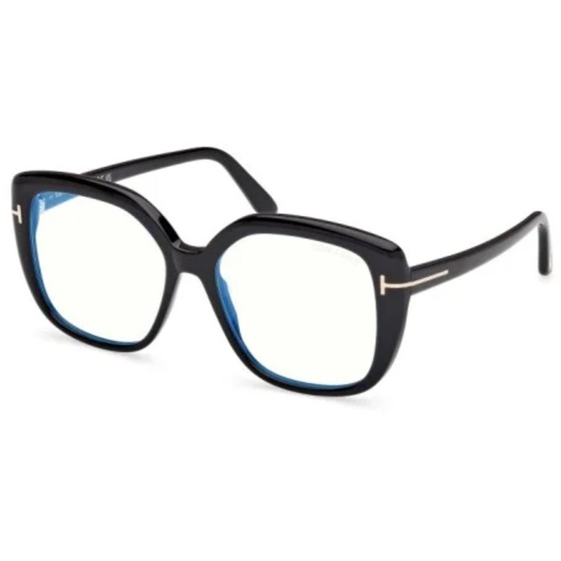 Tom Ford Women’s Eyeglasses Shiny Black Acetate Butterfly Frame FT6043-B 53001
