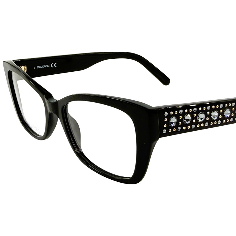 Swarovski SK5452 Womens Plastic Eyeglass Frame 001 Shiny Black 52-16 gallery