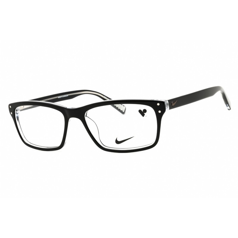 Nike Men’s Eyeglasses Black/Crystal Clear Gunmetal Rectangular Frame 7242 001