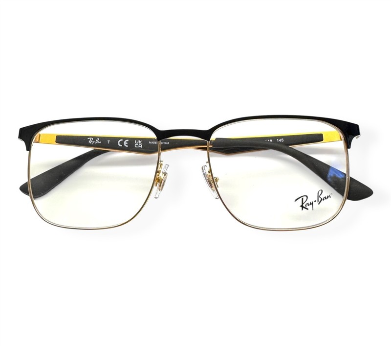 Ray-Ban Eyeglasses RB6363 2890 Glasses Shiny Black on Arista Gold 54mm with Case gallery