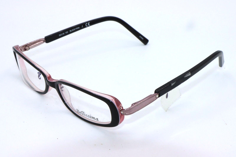 BELLISSIMA BL 200 BLACK PINK AUTHENTIC FRAMES EYEGLASSES 52-16