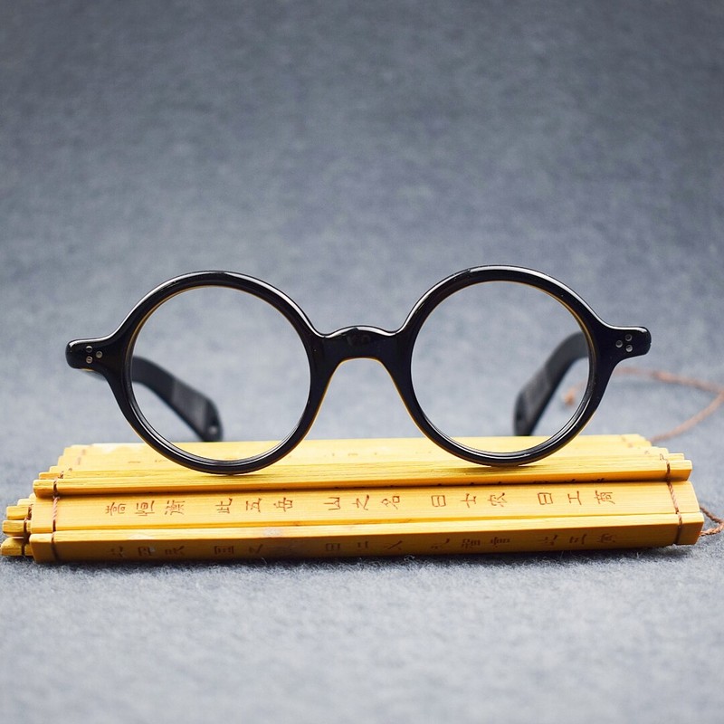Vintage Round Acetate Eyeglasses Frames 45mm Retro Glasses Women Men Eyeglasses gallery