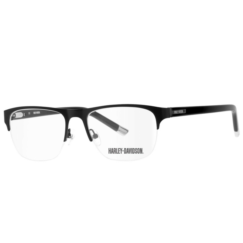 Harley Davidson HD459 BLK Black Semi Rimless Eyeglasses Frame 52-17-140 HD 459