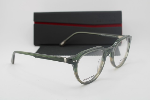 NEW KLIIK DENMARK 744 S416 ACETATE GREEN HORN FADE AUTHENTIC EYEGLASSES 47-20 gallery