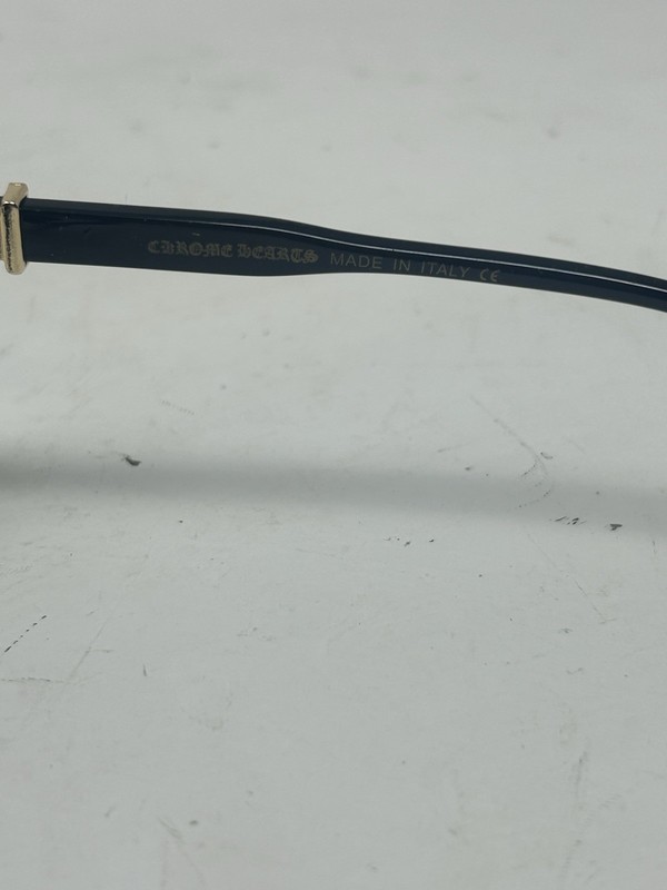 CHROME HEARTS 2273 BLACK HORN RIM WRAP EYEGLASSES FRAMES ITALY 53-18-138 119038 gallery