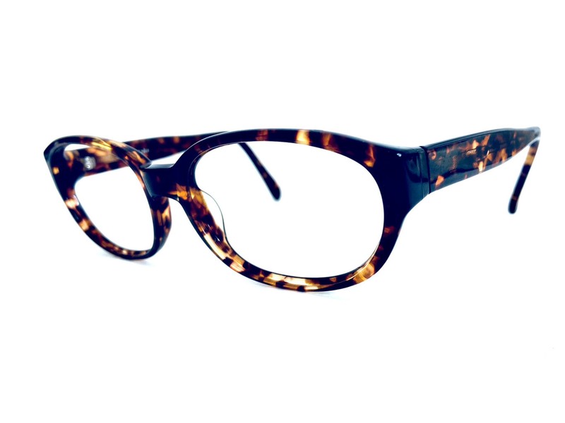VTG Elizabeth Arden Brown Tortoise Lucite Oval Glasses EA 52 16 130