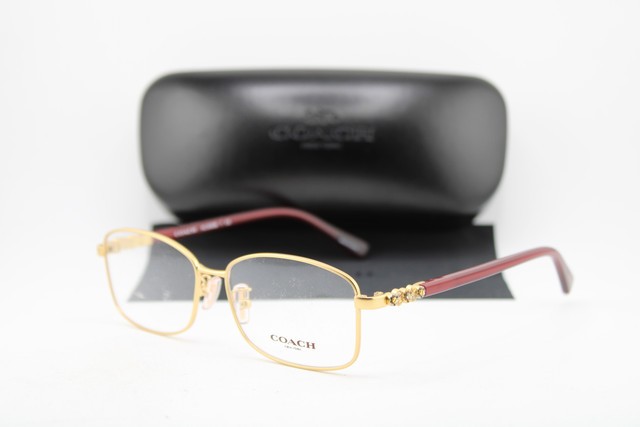 NEW COACH HC 5083B 9277 GOLD BURGUNDY AUTHENTIC EYEGLASSES 53-14