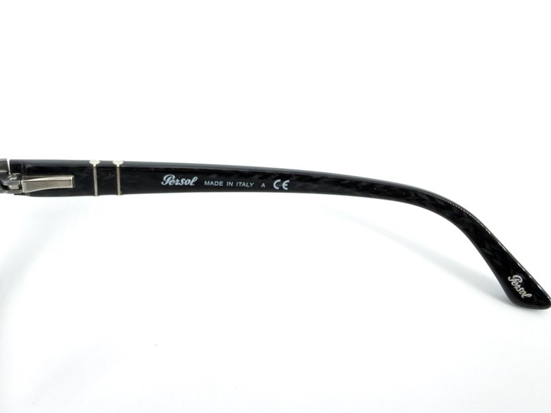 Persol 2374-V Eyeglasses FRAMES 513 Black Carbon Fiber 52[]17-135 Silver M613 gallery