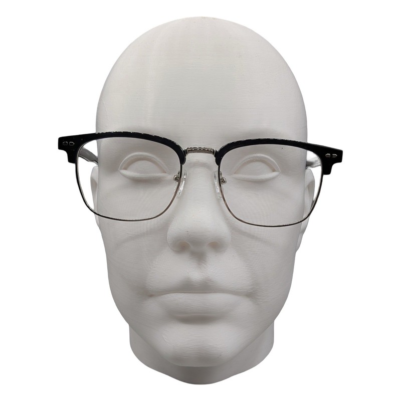 Sunoptic 886A Browline Eyeglasses Black Silver 53-19-148