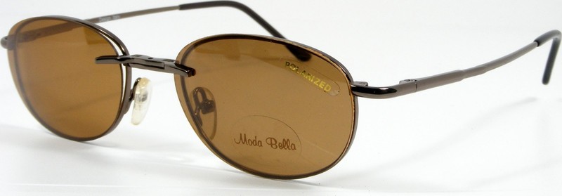 Moda Bella COFFEE Eyeglasses 2082 49-18-140 w/ Magnetic Clip-On Brown Polarized gallery