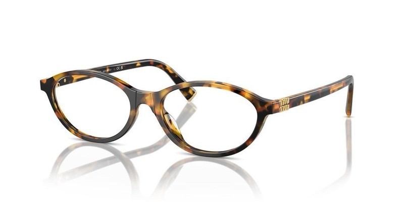 MIU MIU MU MU 09XV VAU101 Havana Oval Women Eyeglasses Rxable AUTHENTIC