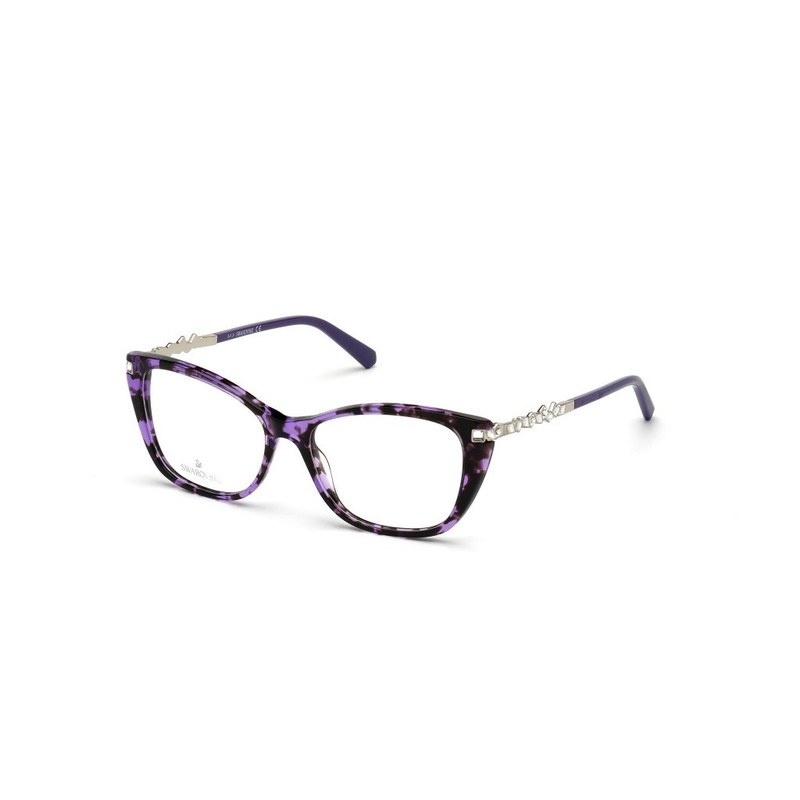 Swarovski SK5343 055 Purple Havana Cat Eye Plastic Eyeglasses Frame 51-15-140 RX gallery