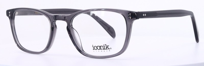 Iconik Eyewear Bowery C3 Dark Gray Mens Rectangular Full Rim Eyeglasses 52-21-15