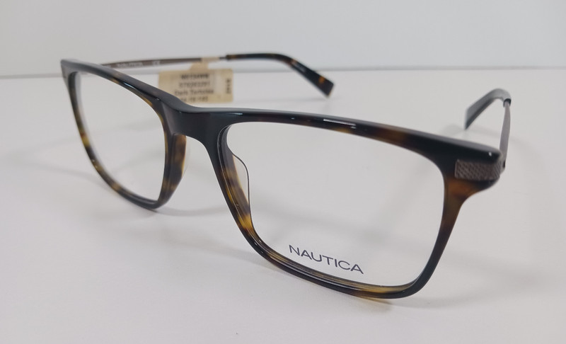 Nautica N8134 206 Dark Tortoise Rectangular Full Rim Eyeglasses Frames 54-18-145