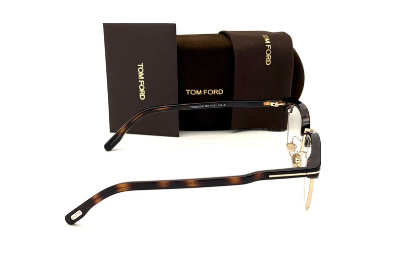 Tom Ford FT5932-B 052 Havana / Blue Block Clear Lens 47mm Eyeglasses gallery