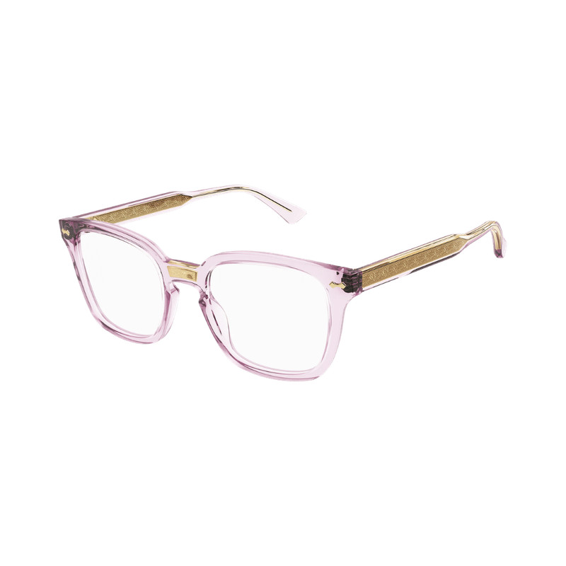 Gucci GG0184O 013 Eyeglasses Unisex Pink Transparent Square Demo New