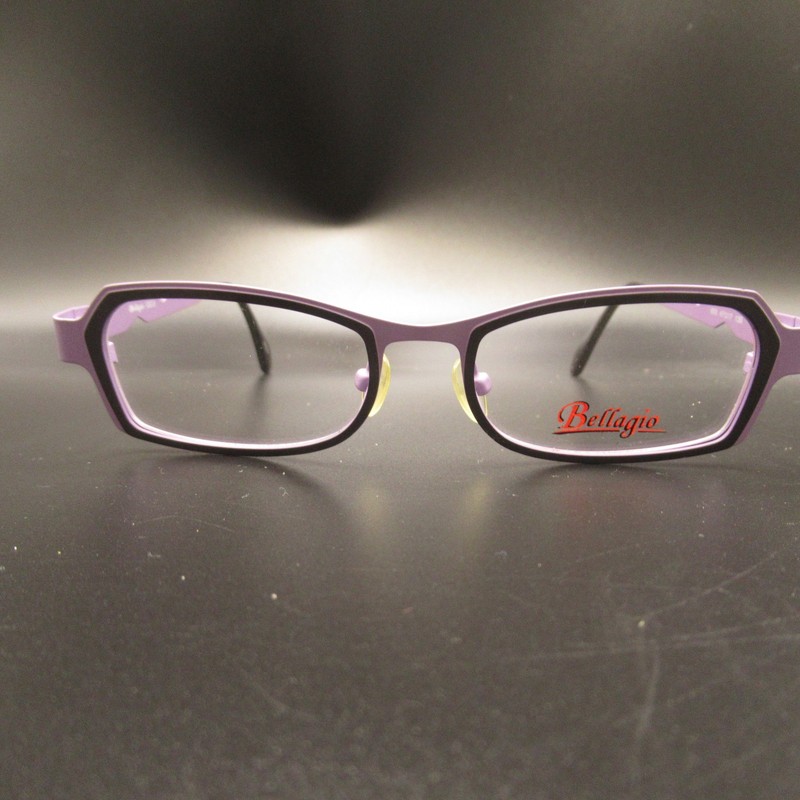 Bellagio Women’s Purple Black Geometric Full Rim Eyeglass Frames 47-17-135 Japan