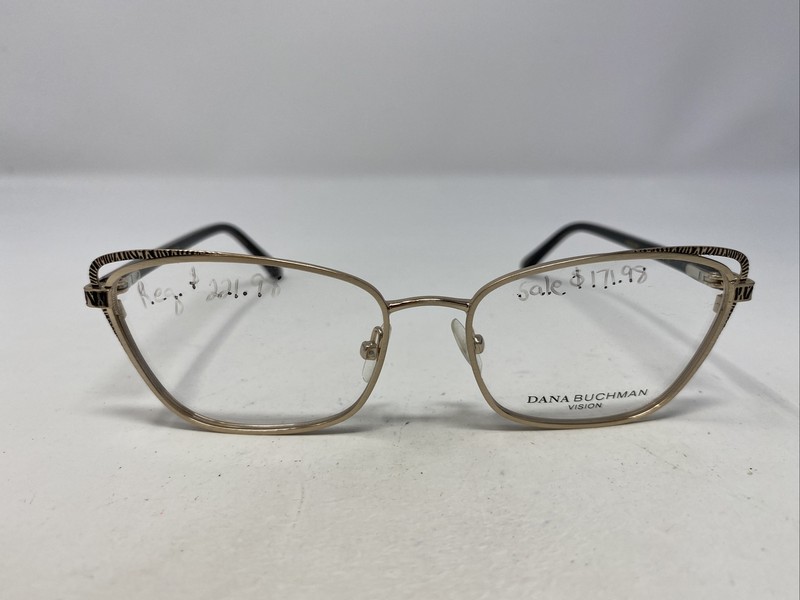 DANA BUCHMAN MARCIA TG 52-15-135 GOLD BLACK FULL RIM EYEGLASSES FRAME XW51