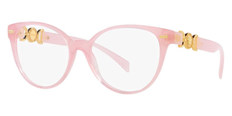 New VERSACE VE3334 5402 Pink Gold Cat Eye 55/17/140mm Authentic Eyeglasses