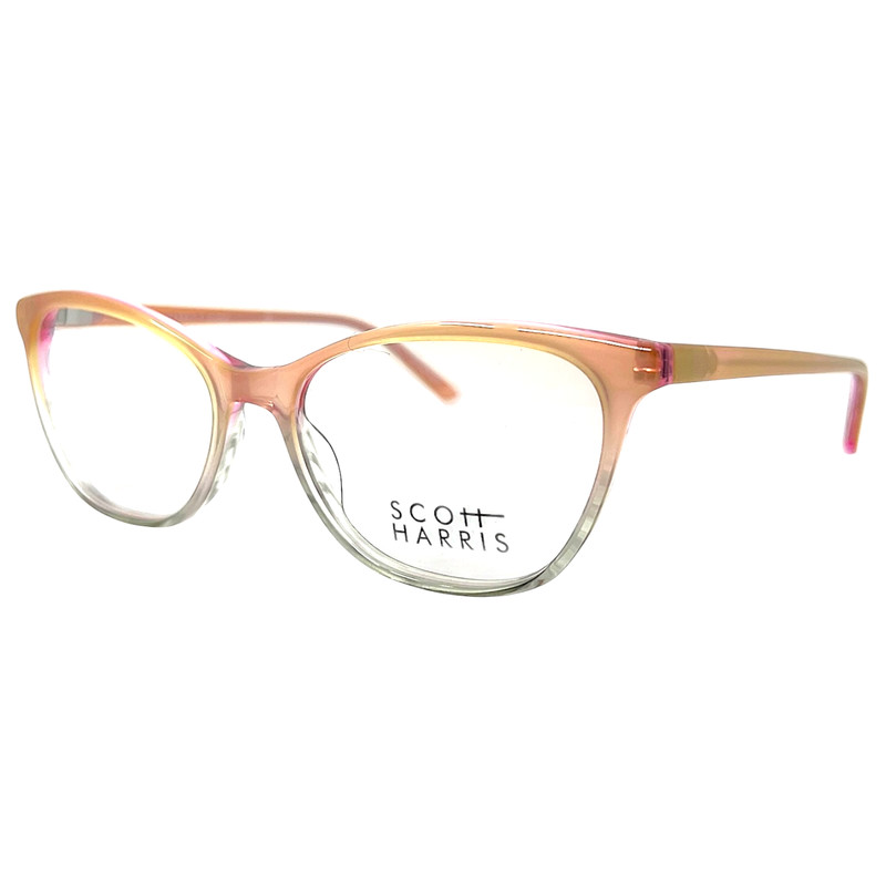SCOTT HARRIS – SH626 C3 53/16/138 – PEACH / CRYSTAL – NEW Authentic EYEGLASSES