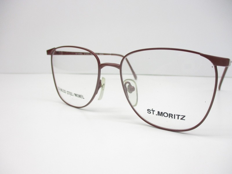 True Vintage NOS Eyeglasses Frames Classic Retro St Moritz Citadel Burgundy 54