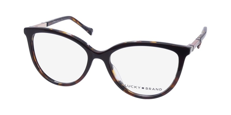 NEW LUCKY BRAND D225 EYEGLASS FRAME WOMENS CAT EYE BROWN BROWN PLASTIC FULL-RIM