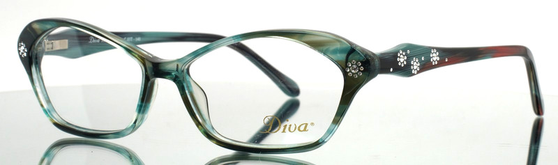 DIVA 5583 C.03T Teal Horn Womens Cat Eye Full Rim Eyeglasses 54-14-140 B:34 B