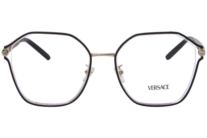 Versace VE1299D 1425 Eyeglasses Frame Women's Pale Gold/Black Full Rim 55mm gallery