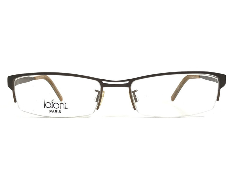 Jean Lafont Eyeglasses Frames VIGNE 552 Brown Gold Rectangle Half Rim 54-16-140