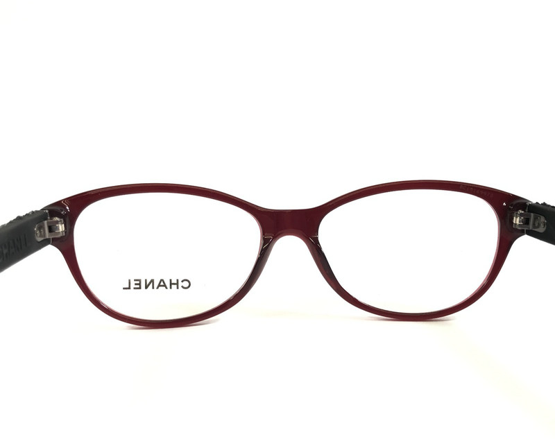Chanel Eyeglasses Frames 3243 c.539 Red Black Cat Eye Full Rim Tweed 54-16-135 gallery