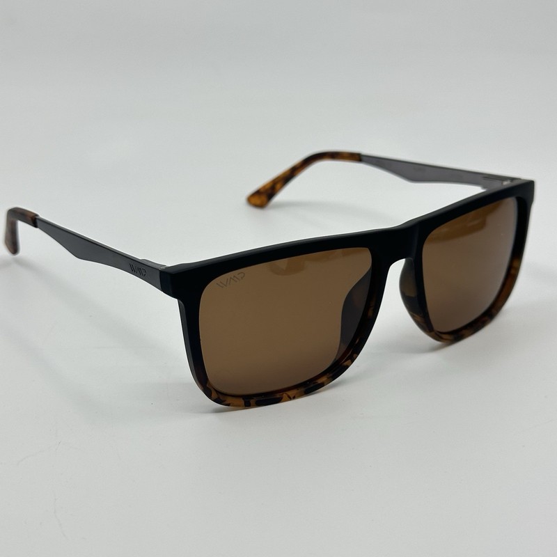 WMP Eyewear Jacob Polarized Sunglasses 56-17-148mm Black Matte Tortoise