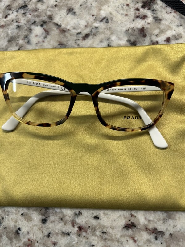 Prada VPR 10V 321-1O1 Green Brown Tortoise With White Temples 54-18-145