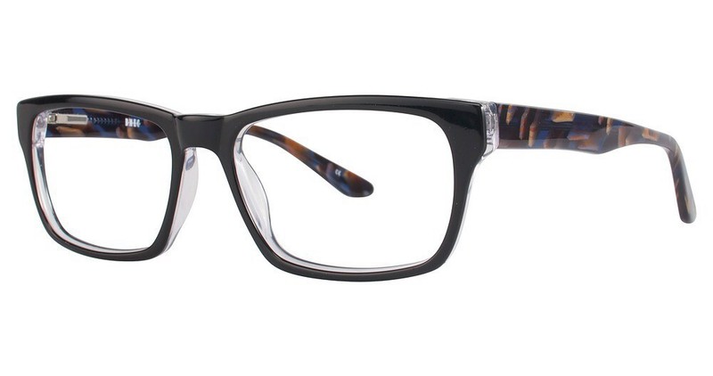 MODERN OPTICAL BMEC BIG BEAT MEN’S EYEGLASSES 58-18-150 BLK/NAVY WITH SOFT CASE