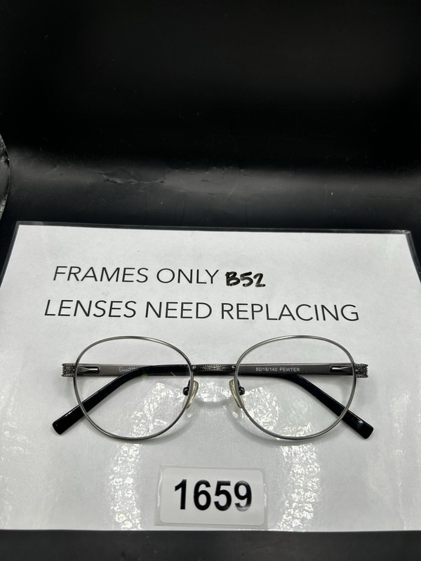 Ernest Hemingway 4525 Eyeglasses Frame Only Pewter 50-18-140 Round/Metal