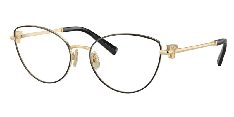 New TIFFANY & Co. Eyeglasses TF 1159-B 6164 54-17 Black & Gold Frame w/Crystals