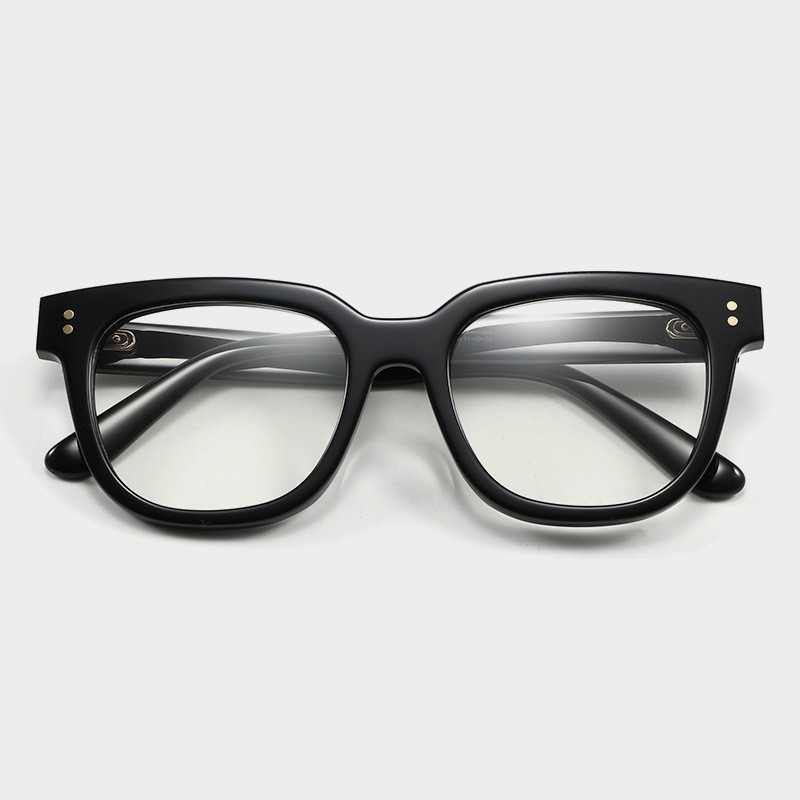 Vintage Thick Black Square Eyeglasses Frame Retro Acetate Eyewear for Men Women gallery
