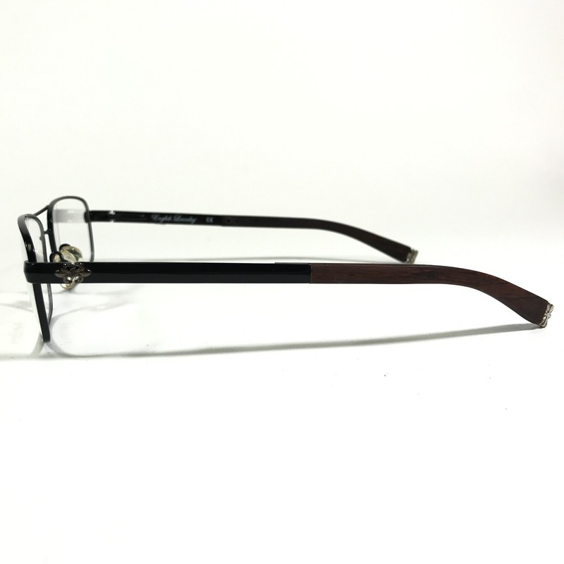 English Laundry STEELE BLACK WOOD Eyeglasses Frames Brown Rectangular 60-17-15 gallery