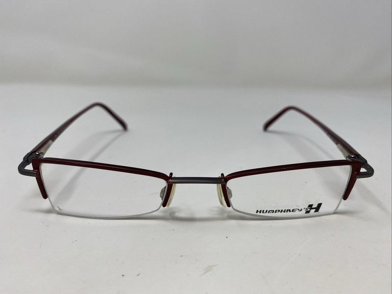 Humphrey’s H2565 50 45-20-135 Burgundy/Gray Half Rim Eyeglasses Frame AI86