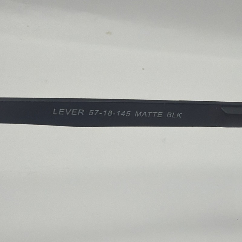 Gear LEVER Matte BLK Black 57/18 145 Stainless Steel Full Rim Rectangular 5067 gallery