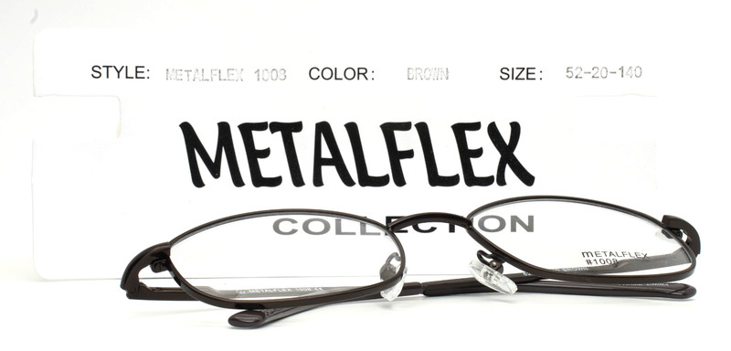 METALFLEX COLLECTION 1008 Brown Mens Oval Eyeglasses 52-20-140 B:36