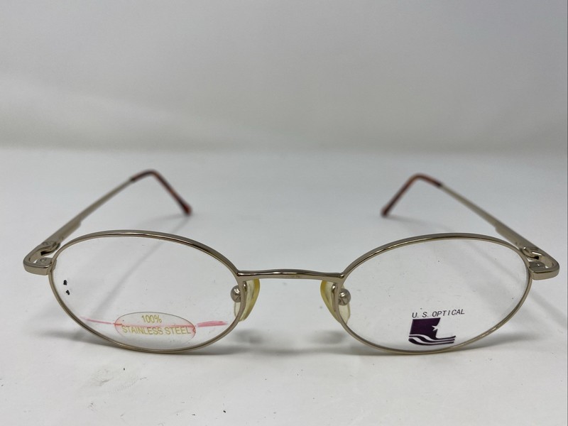 US Optical MOD.1317 GOLD 47-21-135 Yellow Gold Full Rim Eyeglasses Frame TH25