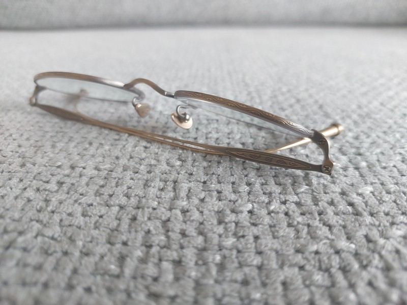 MATSUDA Titanium Oval Eyeglasses Frames M3103 Antique Gold 48-22 gallery