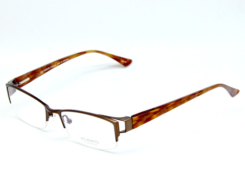KIO YAMATO KT-310U 36 BROWN SEMI RIMLESS TITANIUM EYEGLASSES JAPAN 52-18-141 NEW