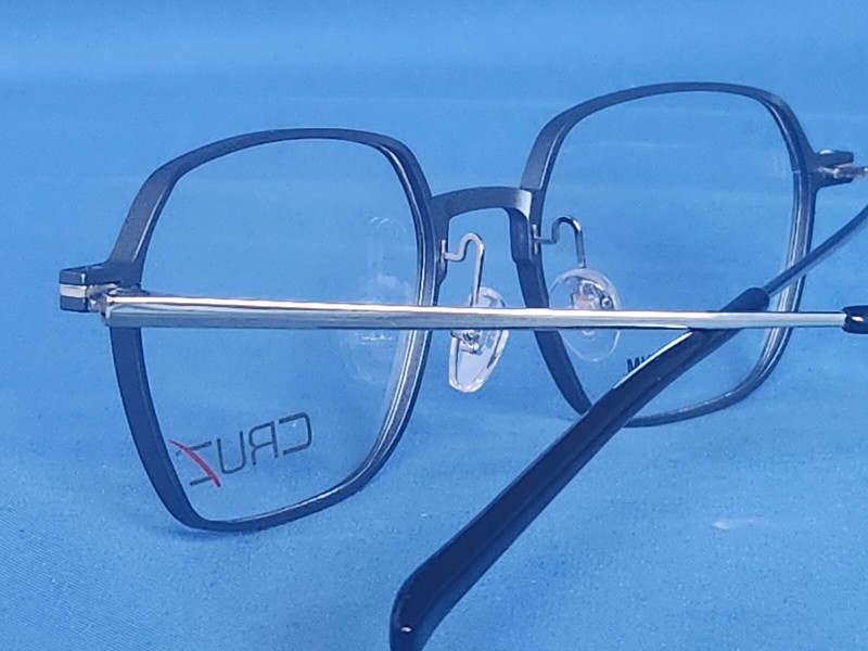 New Men's Cruz Eyeglass Frame I 266 Steel Blue Titanium 50-18-145 gallery